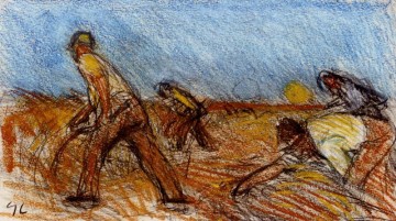  cosecha pintura - Estudio para la cosecha campesinos modernos impresionista Sir George Clausen